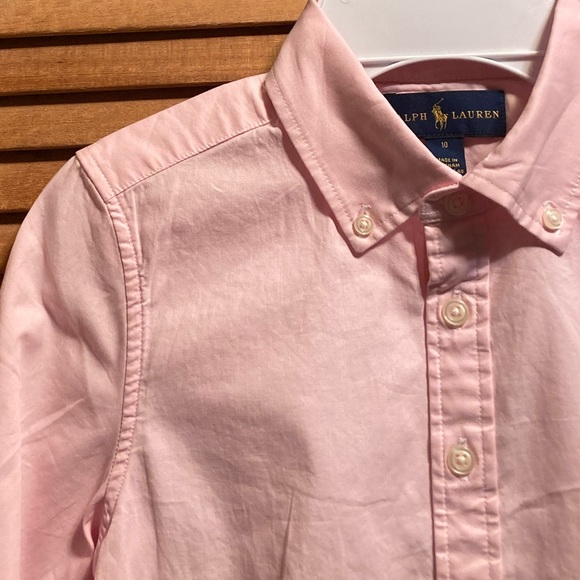 Ralph Lauren Pink Buttoned Collar Shirt Dress - Picture 3 of 13